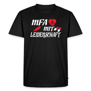 MFA Medizinische Fachangestellte Arzthelferin - Männer Premium Bio T-Shirt - Schwarz - Vorne - Nico (187cm)