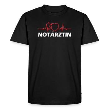 Notärztin Notarzt Design Herzschlag Geschenk - Männer Premium Bio T-Shirt - Schwarz - Vorne - Nico (187cm)