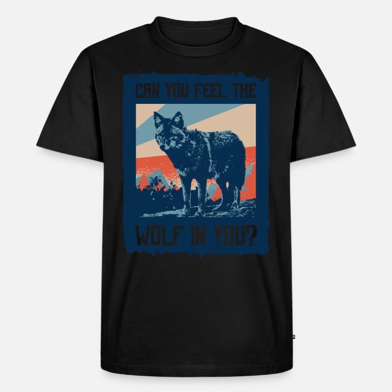 Wolf Werwolf - Männer Premium Bio T-Shirt - Schwarz