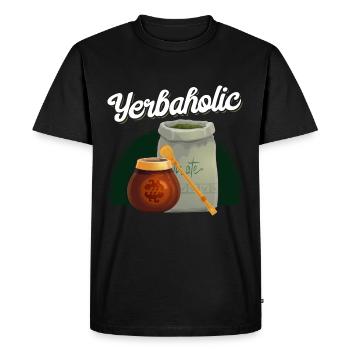 Amusant amant thé Yerba Mate - T-shirt Premium bio Homme - noir - Devant - Nico (187cm)