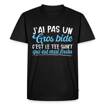 J'ai Pas Un Gros Bide - Men's Premium Organic T-Shirt - black - Front - Nico (187cm)