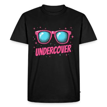 Discours d’infiltration - Costume drôle avec Sun Bril - T-shirt Premium bio Homme - noir - Devant - Nico (187cm)