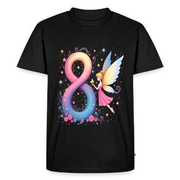 Douce Fée 8ème Anniversaire pour les filles - T-shirt Premium bio Homme - noir - Devant - Nico (187cm)