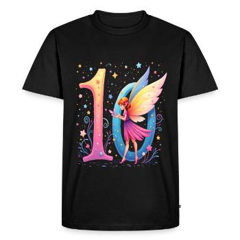 Douce Fée 10e anniversaire pour les filles - T-shirt Premium bio Homme - noir - Devant - Nico (187cm)