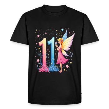 Douce Fée 11ème Anniversaire pour les filles - T-shirt Premium bio Homme - noir - Devant - Nico (187cm)