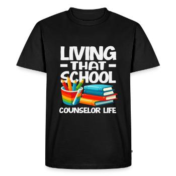 Live the School Counselor's Life - Men's Premium Organic T-Shirt - black - Front - Nico (187cm)
