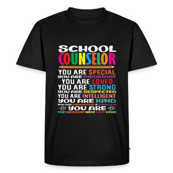 Conseiller scolaire Vous êtes particulièrement aimé - T-shirt Premium bio Homme - noir - Devant - Nico (187cm)