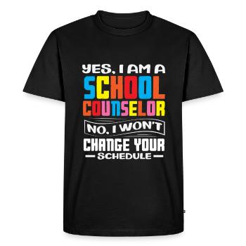 , je suis conseillère scolaire, non, je change la vôtre - T-shirt Premium bio Homme - noir - Devant - Nico (187cm)