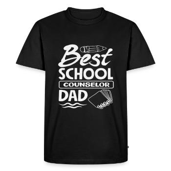 Meilleur père conseiller scolaire - T-shirt Premium bio Homme - noir - Devant - Nico (187cm)