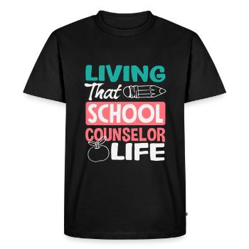 Vivre la vie du conseiller scolaire - T-shirt Premium bio Homme - noir - Devant - Nico (187cm)