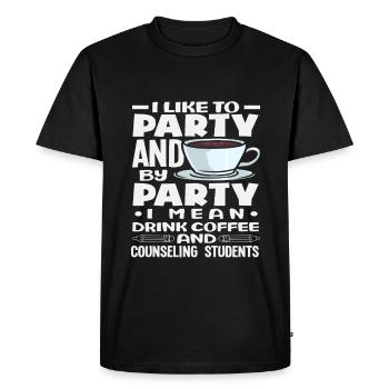 Conseiller scolaire Fête et conseil - T-shirt Premium bio Homme - noir - Devant - Nico (187cm)