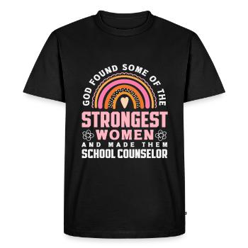 Strongest Women School Counselor - Men's Premium Organic T-Shirt - black - Front - Nico (187cm)