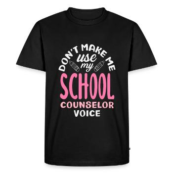N’utilisez pas ma voix de conseiller scolaire - T-shirt Premium bio Homme - noir - Devant - Nico (187cm)