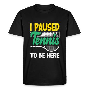 I paused tennis player - Men's Premium Organic T-Shirt - black - Front - Nico (187cm)