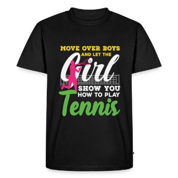 Joueur de tennis Filles Points forts - T-shirt Premium bio Homme - noir - Devant - Nico (187cm)