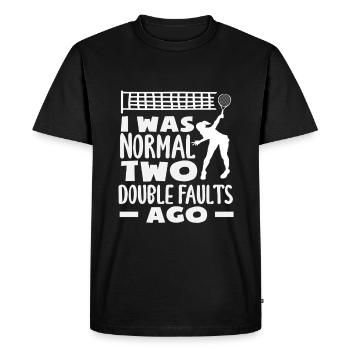 Joueur de tennis : deux doubles fautes devant - T-shirt Premium bio Homme - noir - Devant - Nico (187cm)