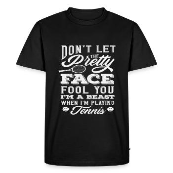 Tennis Player Don't Let You Be Sweet Face - Men's Premium Organic T-Shirt - black - Front - Nico (187cm)