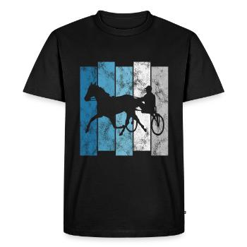 Cheval de trot Chevaux de course de trot Courses de chevaux - T-shirt Premium bio Homme - noir - Devant - Nico (187cm)