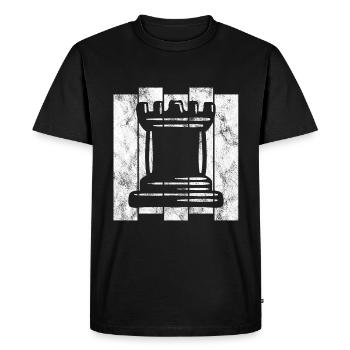 Joueur d'échecs d'échecs rétro pièce d'échecs échec et mat - T-shirt Premium bio Homme - noir - Devant - Nico (187cm)