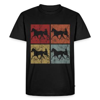 Trotting Horse Equine Trotting Sport Horse Racing - Men's Premium Organic T-Shirt - black - Front - Nico (187cm)