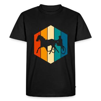Trotteur trotter dans un style rétro ou vintage - T-shirt Premium bio Homme - noir - Devant - Nico (187cm)
