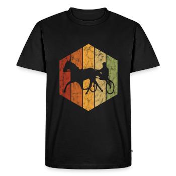Trotteur trotter dans un style rétro ou vintage - T-shirt Premium bio Homme - noir - Devant - Nico (187cm)