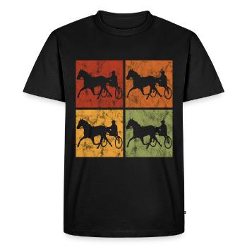 Trotteur trotter dans un style rétro ou vintage - T-shirt Premium bio Homme - noir - Devant - Nico (187cm)