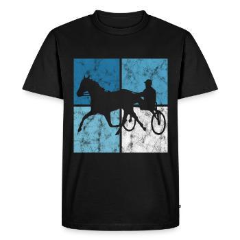Trotteur trotter dans un style rétro ou vintage - T-shirt Premium bio Homme - noir - Devant - Nico (187cm)