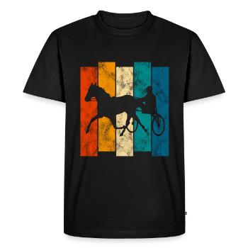 Trotteur trotter dans un style rétro ou vintage - T-shirt Premium bio Homme - noir - Devant - Nico (187cm)