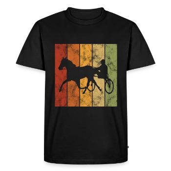 Trotteur trotter dans un style rétro ou vintage - T-shirt Premium bio Homme - noir - Devant - Nico (187cm)