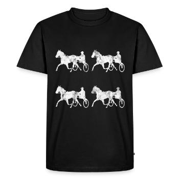 Trotteur trotter dans un style rétro ou vintage - T-shirt Premium bio Homme - noir - Devant - Nico (187cm)