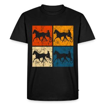 Trotteur trotter dans un style rétro ou vintage - T-shirt Premium bio Homme - noir - Devant - Nico (187cm)