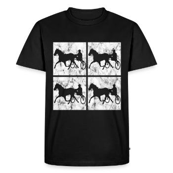 Trotteur trotter dans un style rétro ou vintage - T-shirt Premium bio Homme - noir - Devant - Nico (187cm)