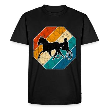 Trotteur trotter dans un style rétro ou vintage - T-shirt Premium bio Homme - noir - Devant - Nico (187cm)