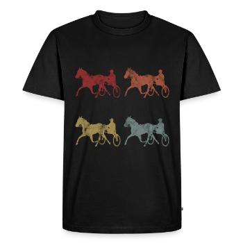 Trotter courses de trot dans un style rétro ou vintage - T-shirt Premium bio Homme - noir - Devant - Nico (187cm)