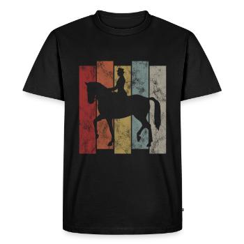 Dressage Cavalier de dressage Cheval d’équitation - T-shirt Premium bio Homme - noir - Devant - Nico (187cm)