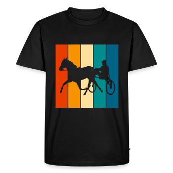 Trotter courses de trot dans un style rétro ou vintage - T-shirt Premium bio Homme - noir - Devant - Nico (187cm)