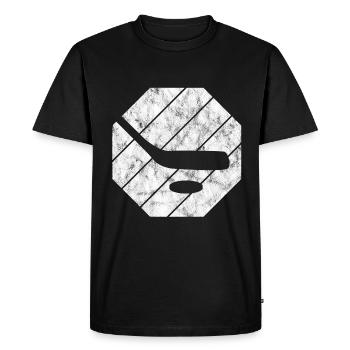 Eishockey im retro oder vintage Style für Kinder - Men's Premium Organic T-Shirt - black - Front - Nico (187cm)