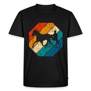 Trotter courses de trot dans un style rétro ou vintage - T-shirt Premium bio Homme - noir - Devant - Nico (187cm)