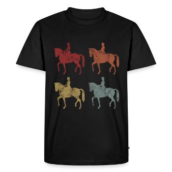 Dressage Cavalier de dressage Cheval d’équitation - T-shirt Premium bio Homme - noir - Devant - Nico (187cm)