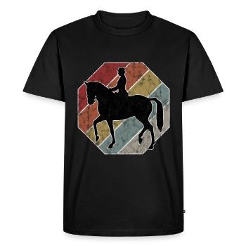 Dressage Cavalier de dressage Cheval d’équitation - T-shirt Premium bio Homme - noir - Devant - Nico (187cm)