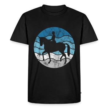 Dressage Cavalier de dressage Cheval d’équitation - T-shirt Premium bio Homme - noir - Devant - Nico (187cm)