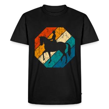 Dressage Cavalier de dressage Cheval d’équitation - T-shirt Premium bio Homme - noir - Devant - Nico (187cm)