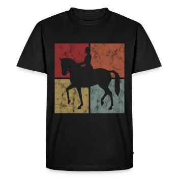 Dressage Cavalier de dressage Cheval d’équitation - T-shirt Premium bio Homme - noir - Devant - Nico (187cm)