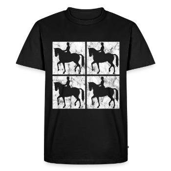 Dressage Cavalier de dressage Cheval d’équitation - T-shirt Premium bio Homme - noir - Devant - Nico (187cm)