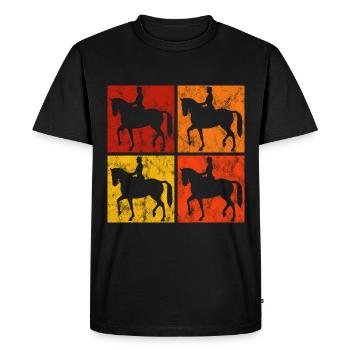 Dressage Cavalier de dressage Cheval d’équitation - T-shirt Premium bio Homme - noir - Devant - Nico (187cm)