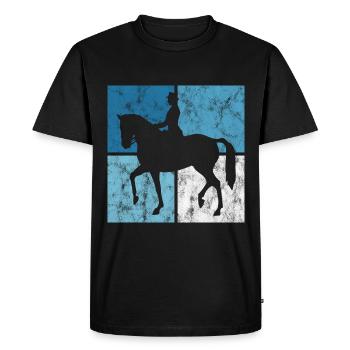 Dressage Cavalier de dressage Cheval d’équitation - T-shirt Premium bio Homme - noir - Devant - Nico (187cm)