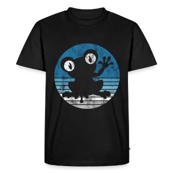 Frog Frogs Gift for Kids Funny Funny - Men's Premium Organic T-Shirt - black - Front - Nico (187cm)