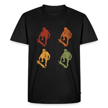 Skateboarder Skateboard Skater Skate Skateing - T-shirt Premium bio Homme - noir - Devant - Nico (187cm)