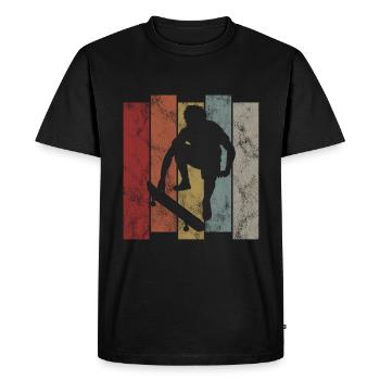Skateboarder Skateboard Skater Skate Skateing - T-shirt Premium bio Homme - noir - Devant - Nico (187cm)